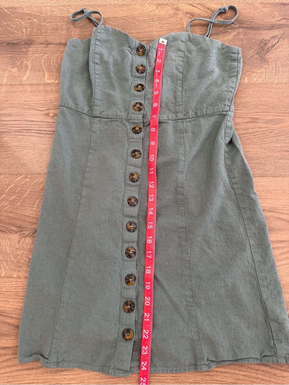 Altar’d State Green Linen Blend Button Front Mini Dress Size Small - Picture 5 of 5